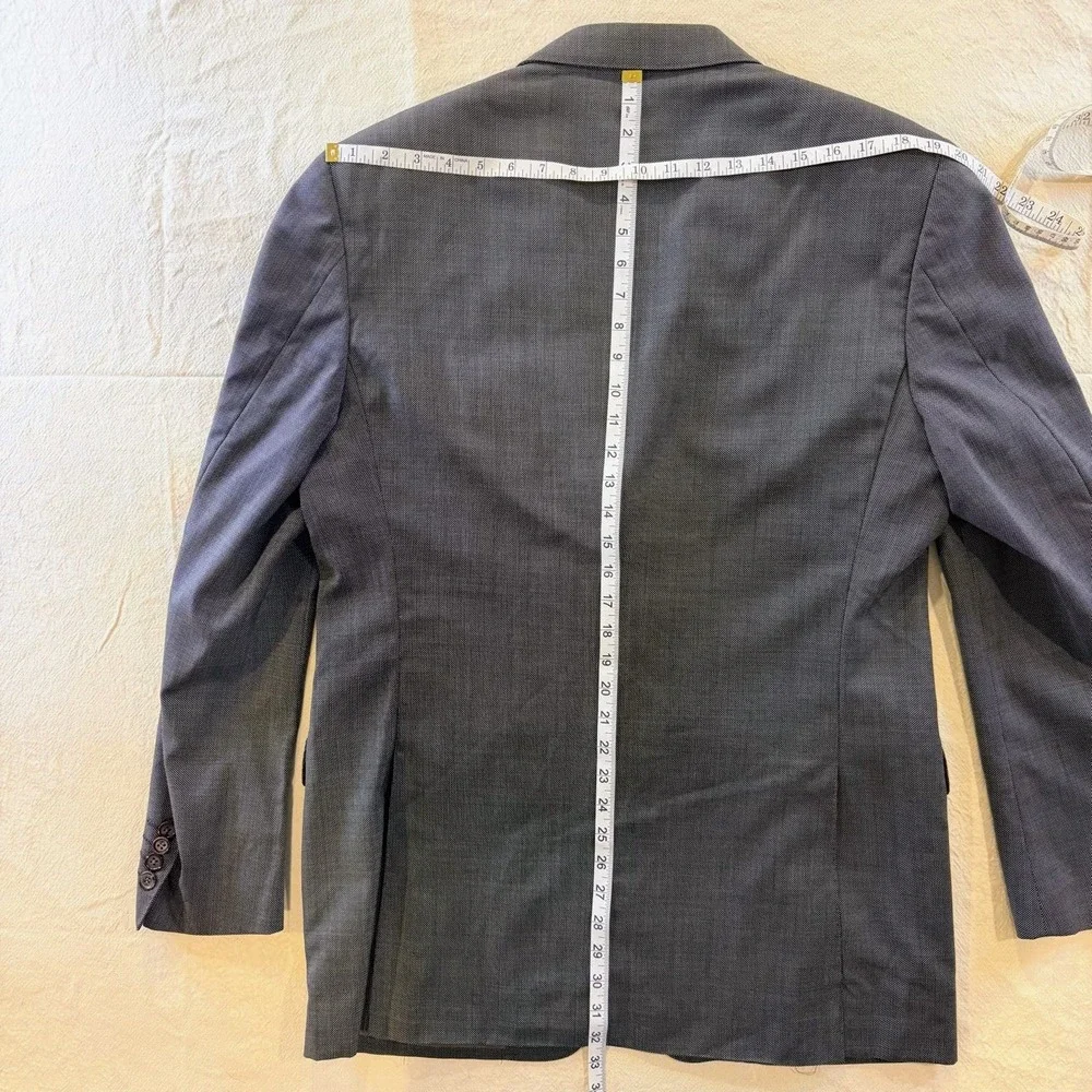 Canali Blazer 42L Gray 100% Virgin Wool Woolmark Sport Coat Made In Italy Cupro
